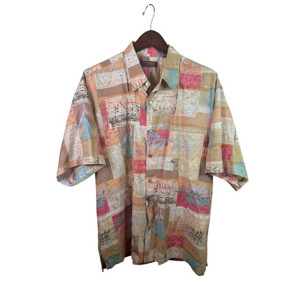 Tori Richard Hawaiian Print Button Up Hawaiian Cotton Lawn USA Aloha